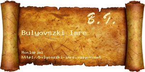 Bulyovszki Imre névjegykártya